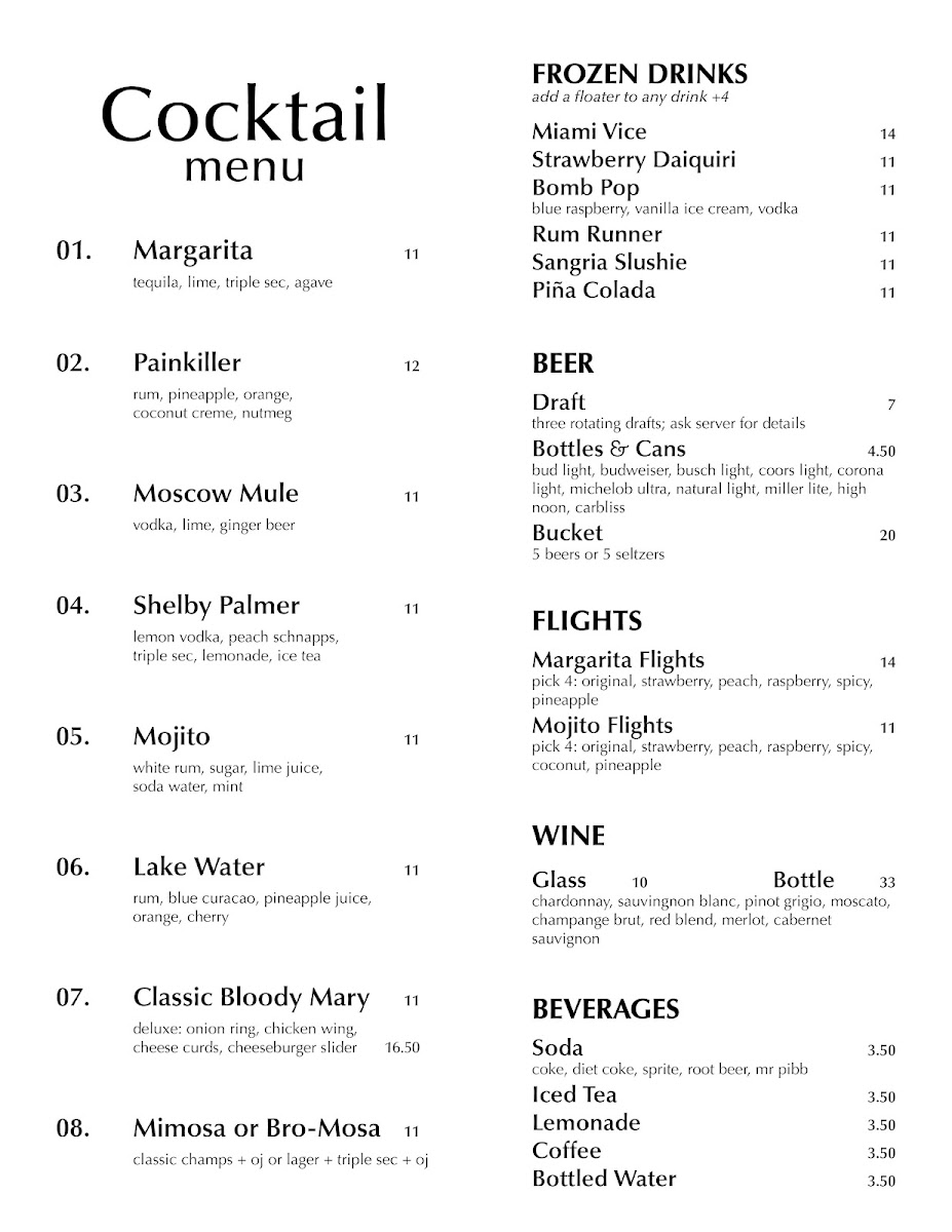 Shore House Bar & Grill Photo Menu 1