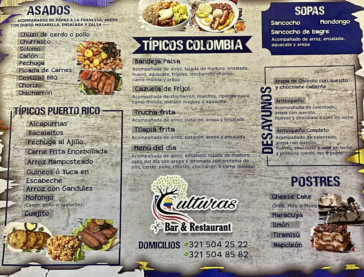 Culturas Bar & Restaurant Photo Menu 1