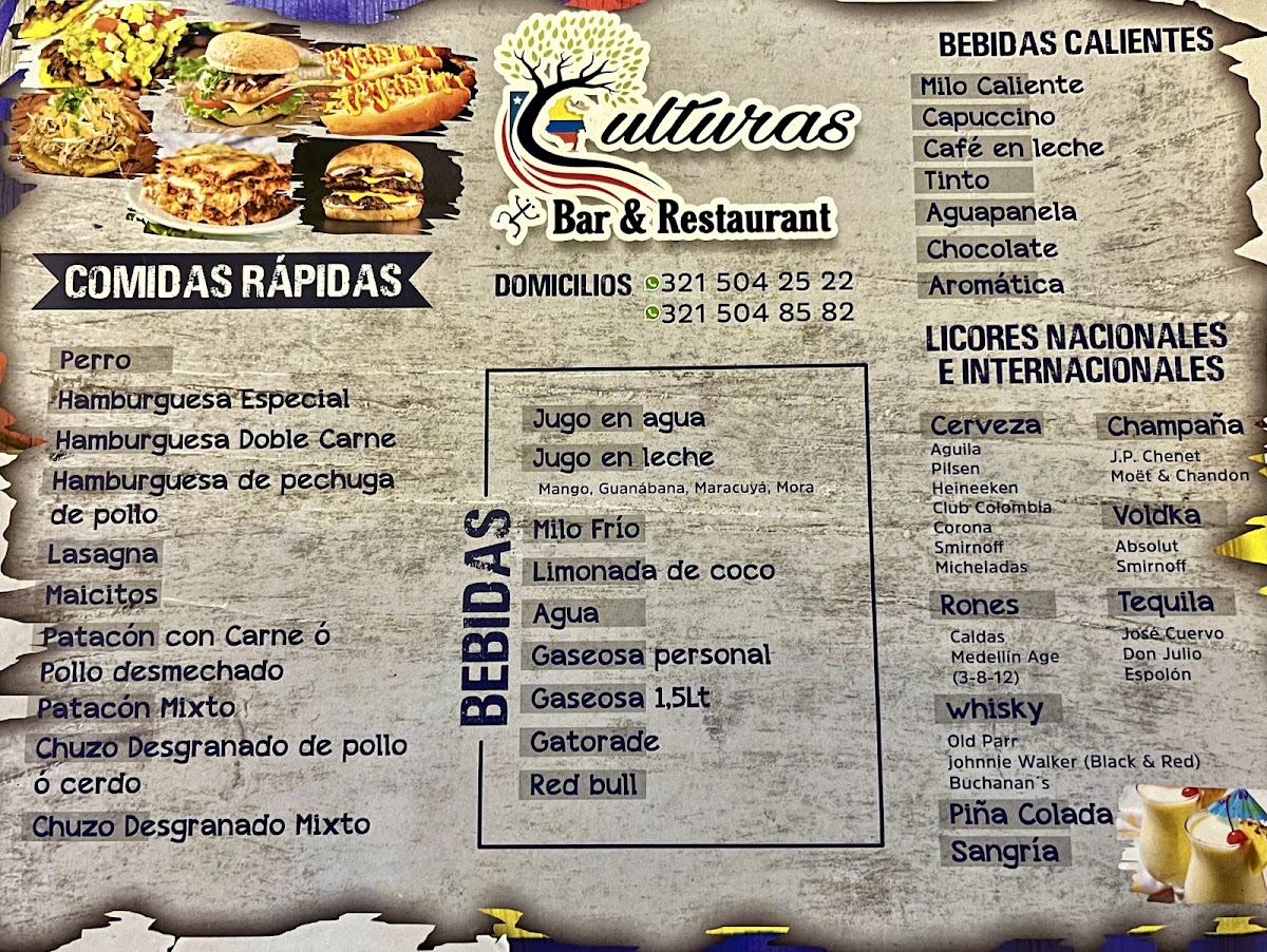 Culturas Bar & Restaurant Photo Menu 2