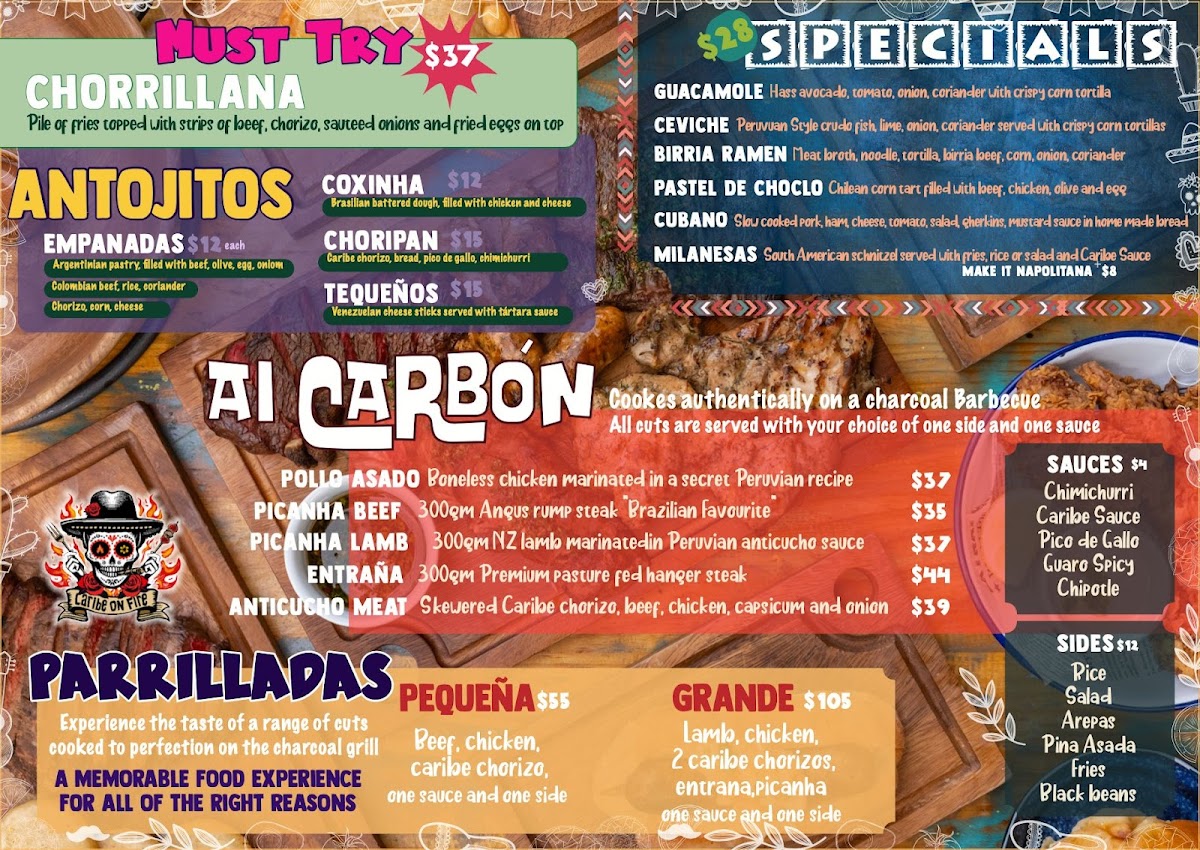 Caribe On Fire Photo Menu 2