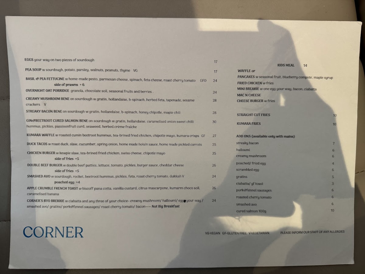 The Corner Cafe Photo Menu 5
