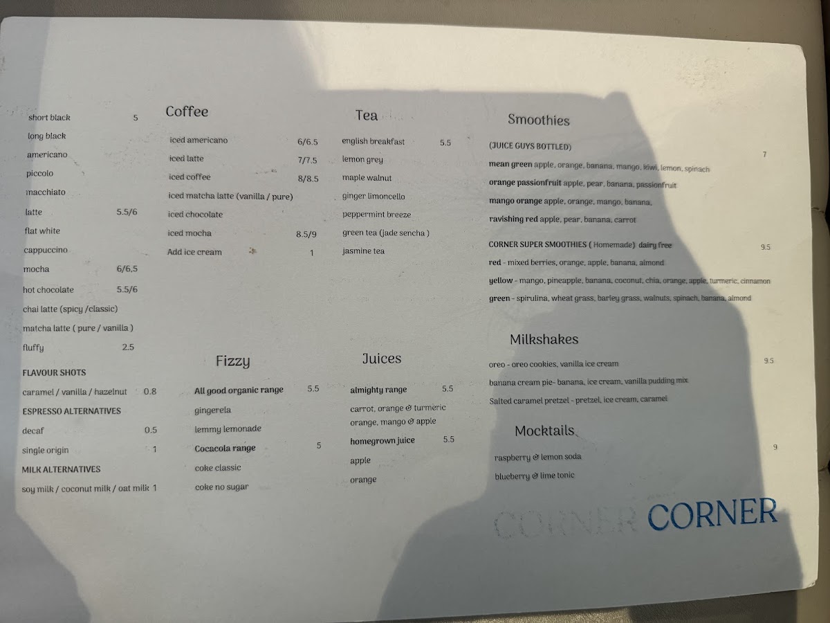 The Corner Cafe Photo Menu 6
