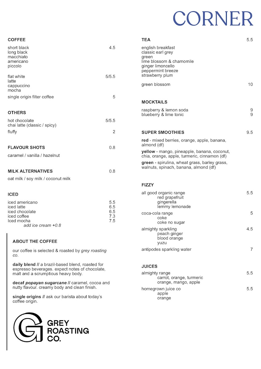 The Corner Cafe Photo Menu 7