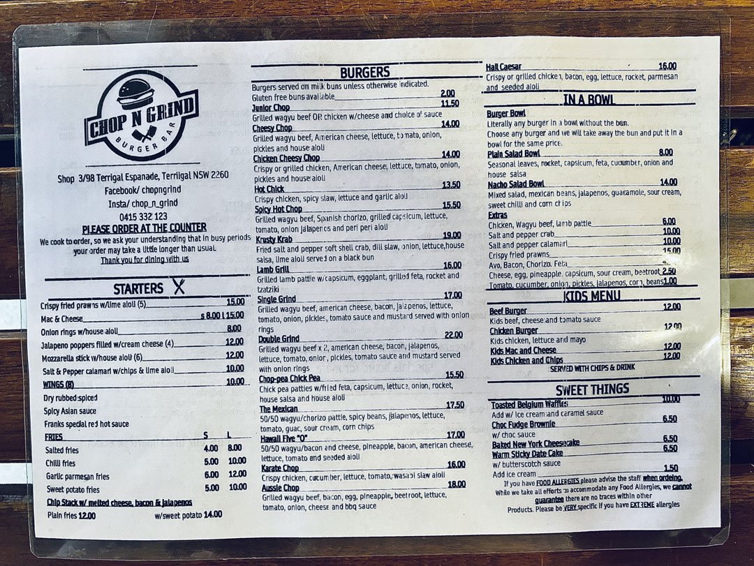 Chop N Grind Photo Menu 5