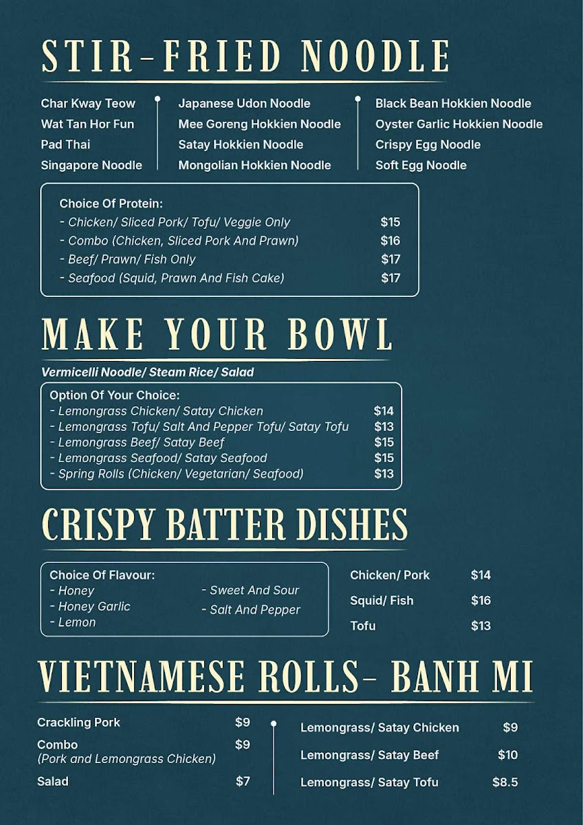 Lemongrass Vietnamese Restaurant Old Port Rd Photo Menu 1