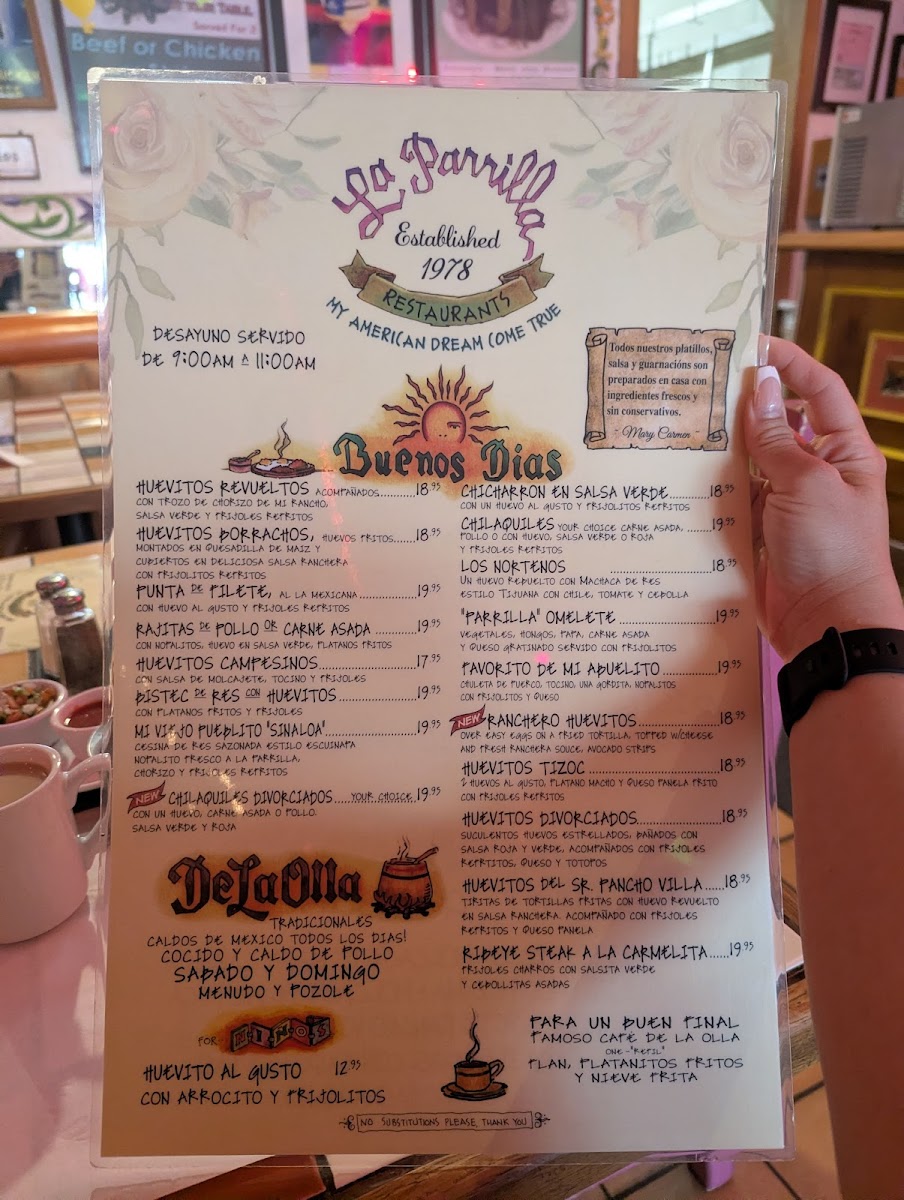 La Parrilla Restaurant Photo Menu 1