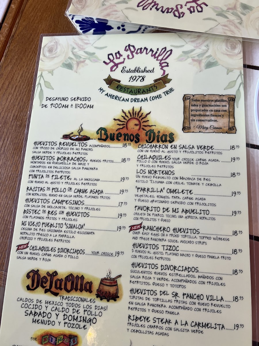 La Parrilla Restaurant Photo Menu 2