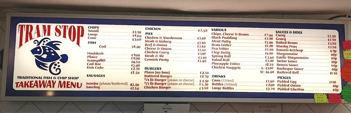 Tram Stop Fish & Chip Shop Photo Menu 1
