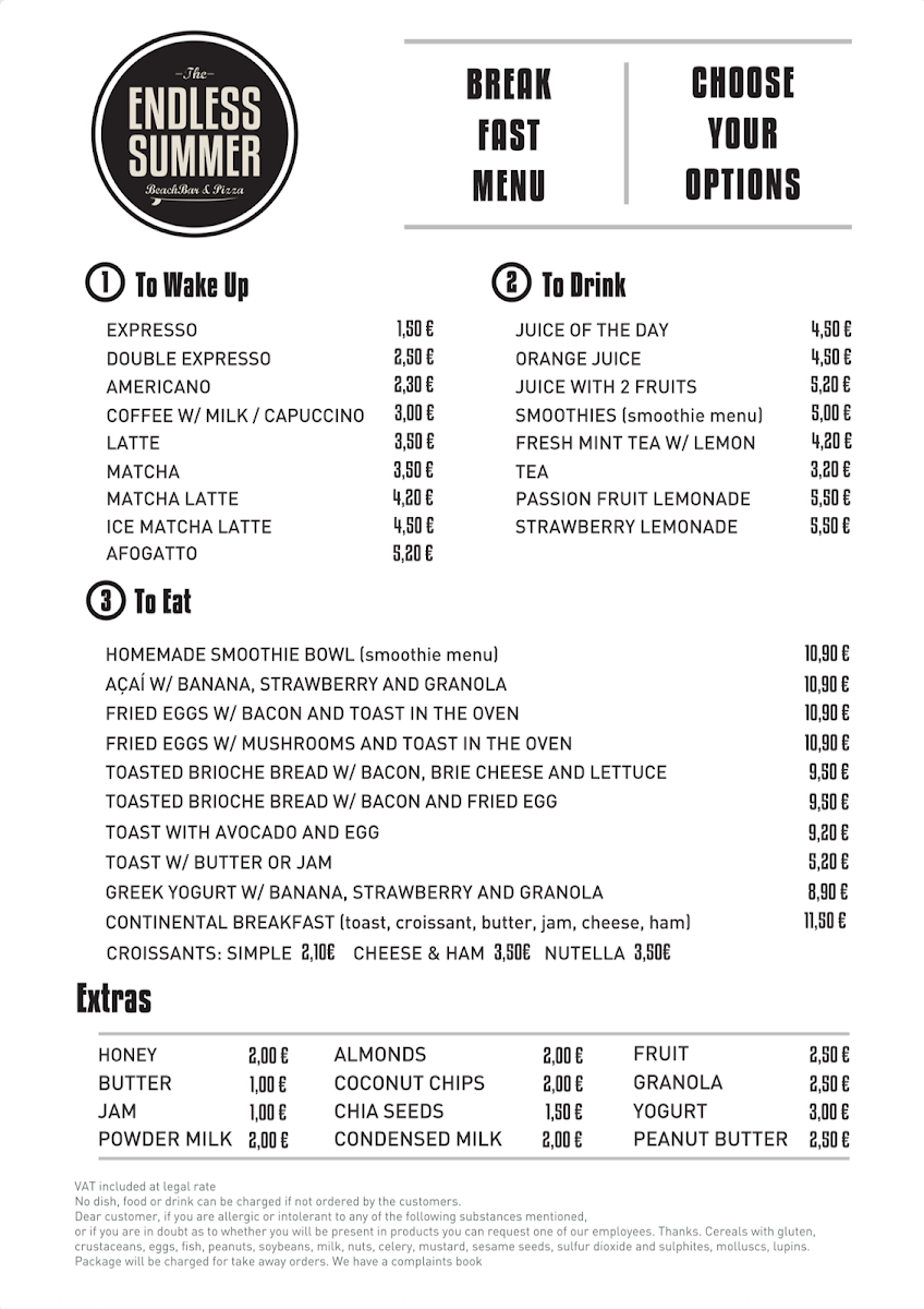 Endless Summer Photo Menu 6
