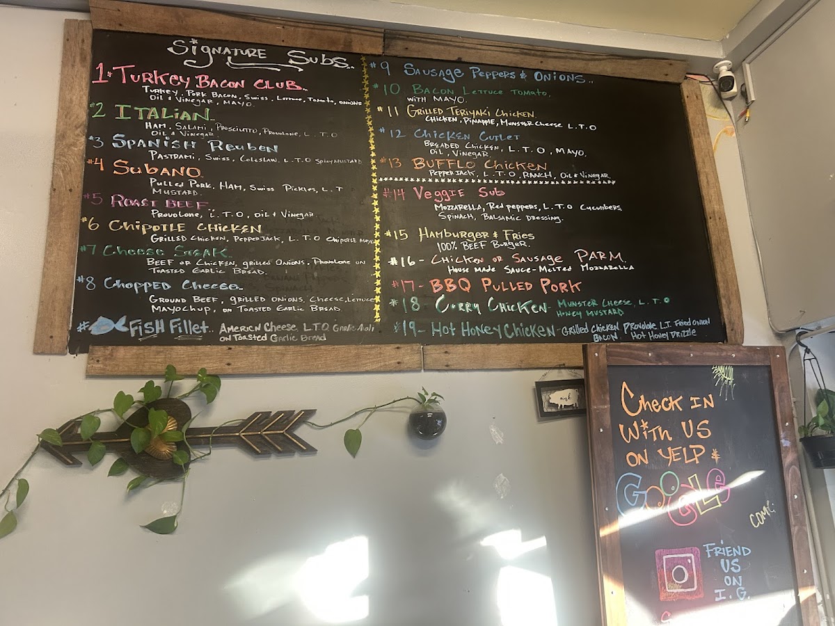 Super Hero Sub Shop Photo Menu 1