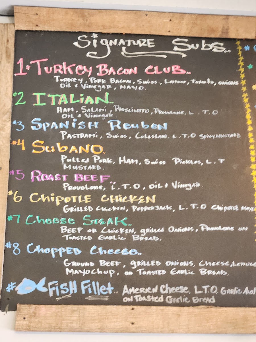 Super Hero Sub Shop Photo Menu 7