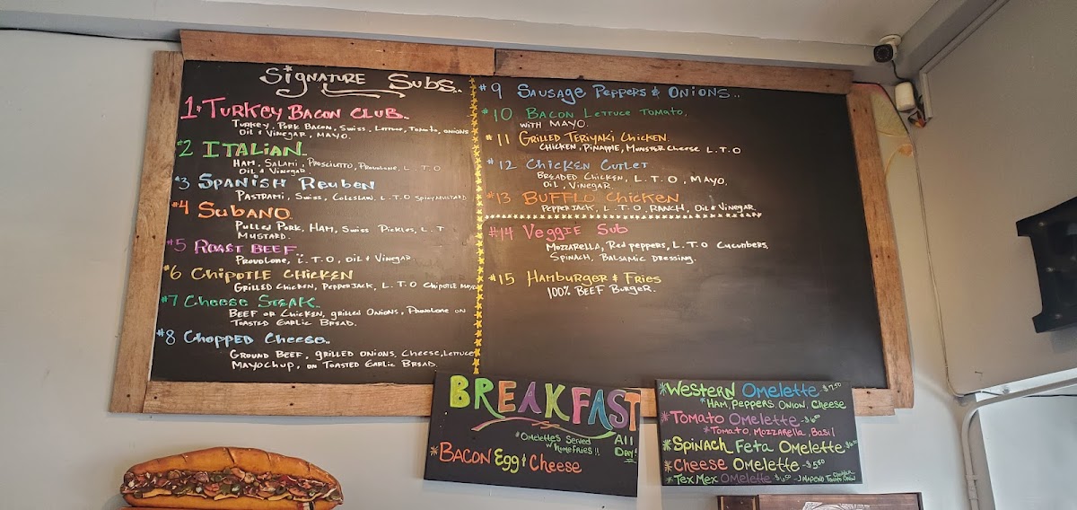 Super Hero Sub Shop Photo Menu 8