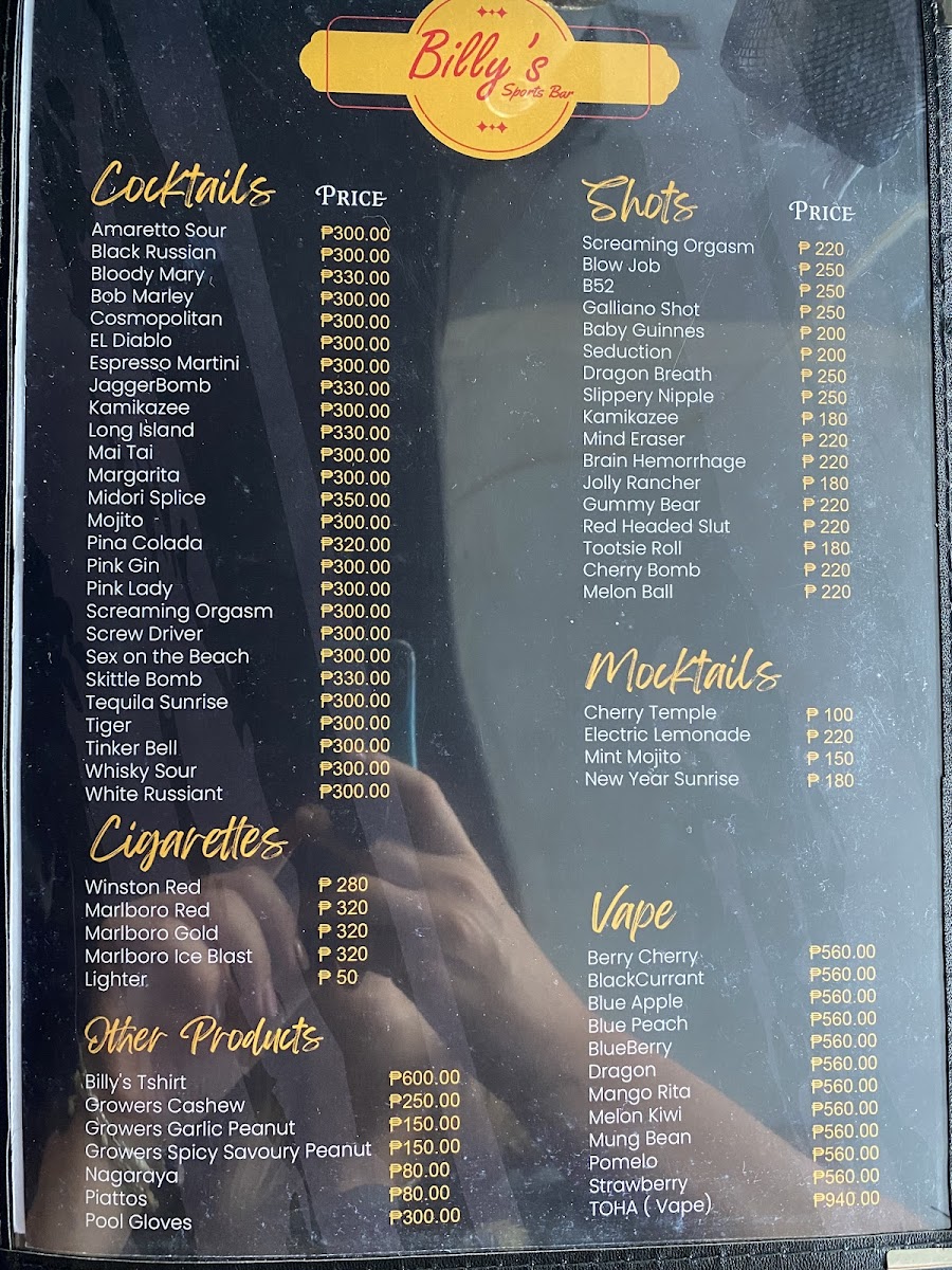 Billy's Sports Bar Photo Menu 3