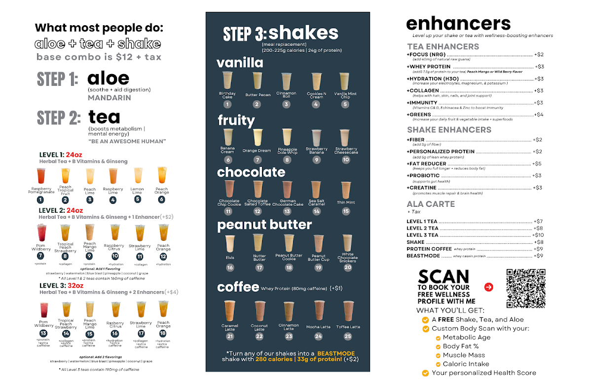 Patriot Nutrition / Shakes & Teas Photo Menu 1