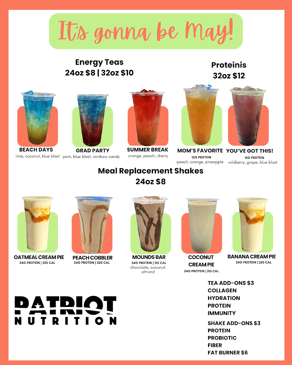 Patriot Nutrition / Shakes & Teas Photo Menu 2