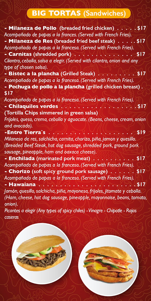Entre Tierras's Restaurant NY Photo Menu 3