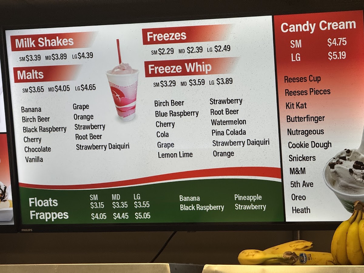 Mikie's Ice Cream & Green Cow Photo Menu 1