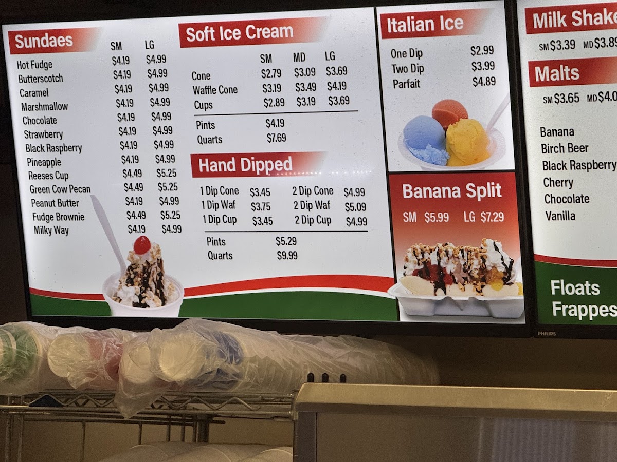 Mikie's Ice Cream & Green Cow Photo Menu 3