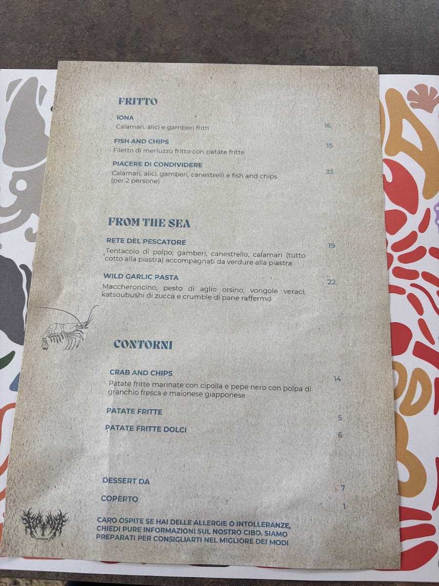 Iona seafood pub Photo Menu 5