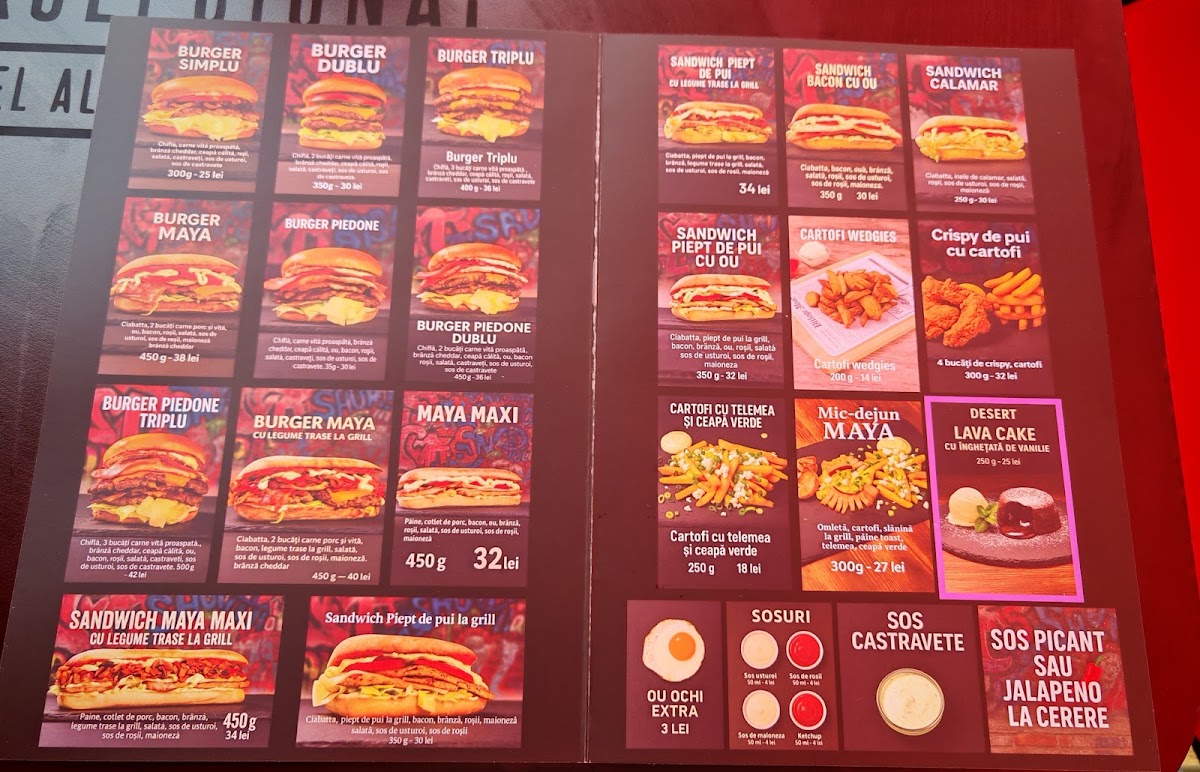 Maya'Sandwich & Burger Photo Menu 3
