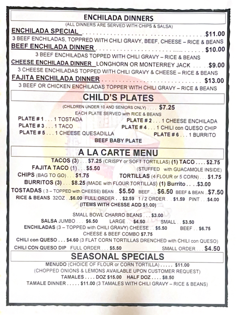 El Potosino Photo Menu 2
