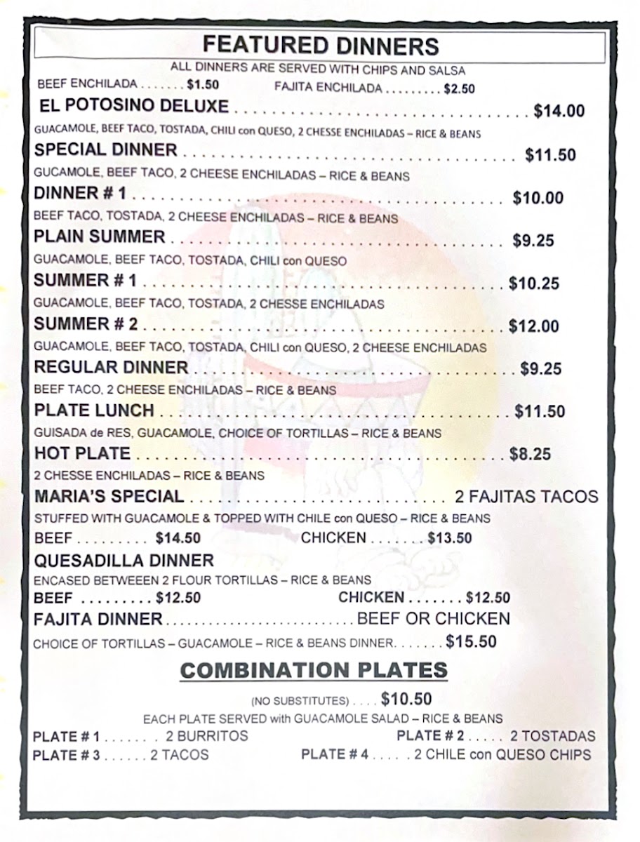 El Potosino Photo Menu 3