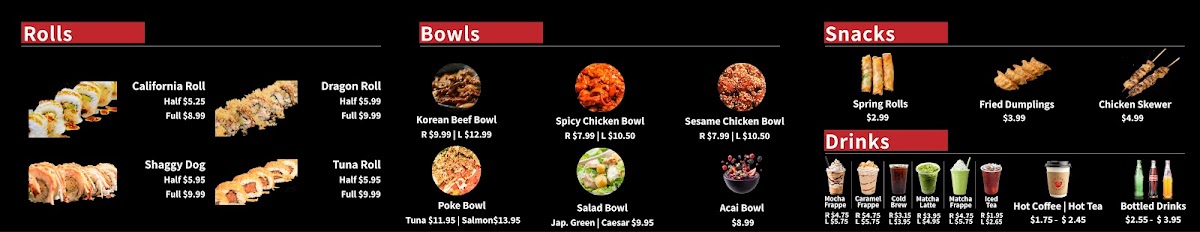 Rolls N Bowls Photo Menu 2