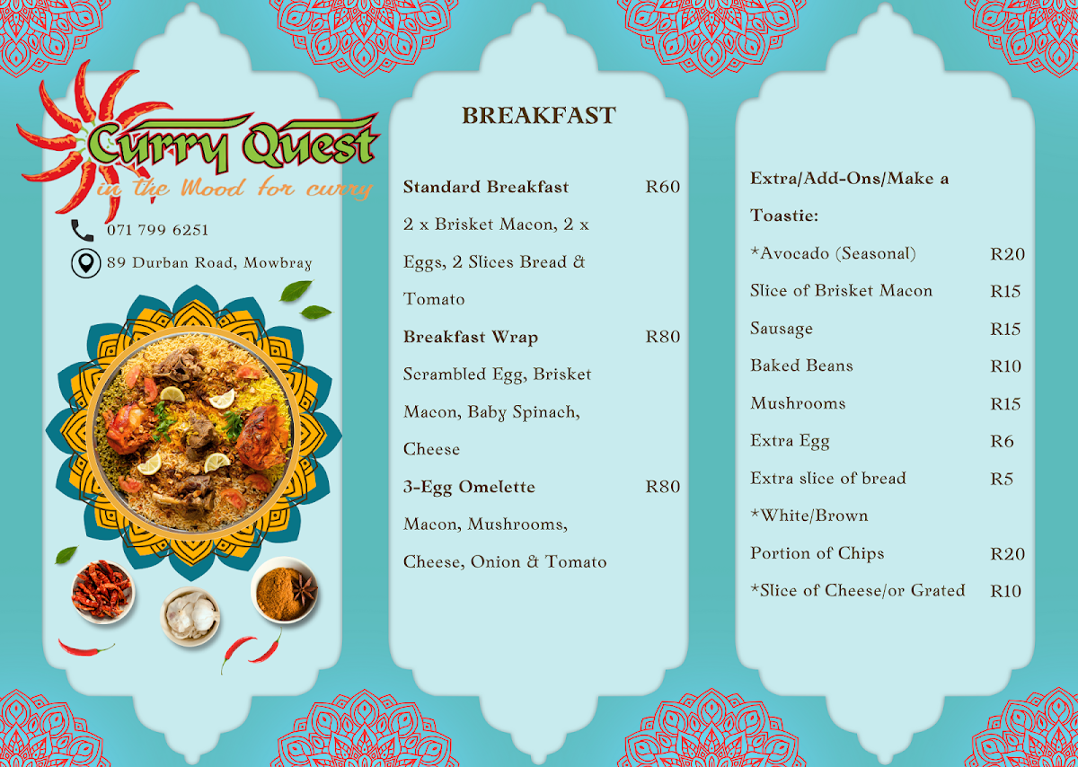 Curry Quest Photo Menu 5