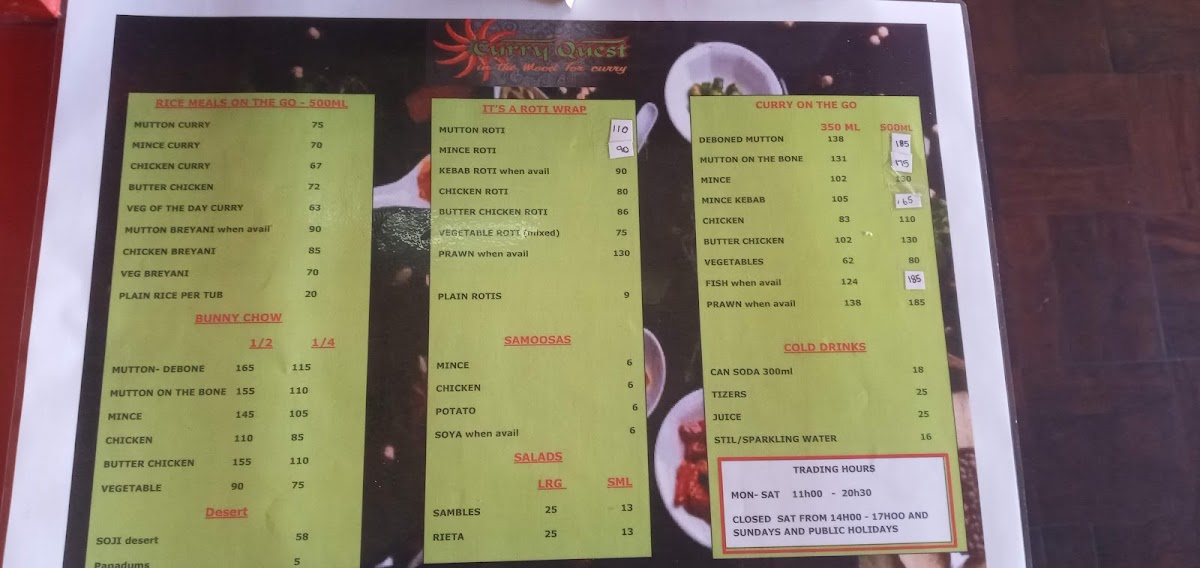 Curry Quest Photo Menu 7