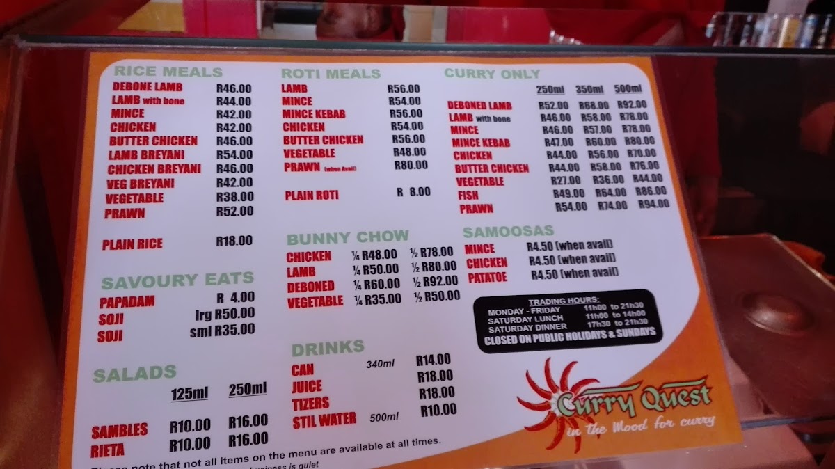 Curry Quest Photo Menu 9