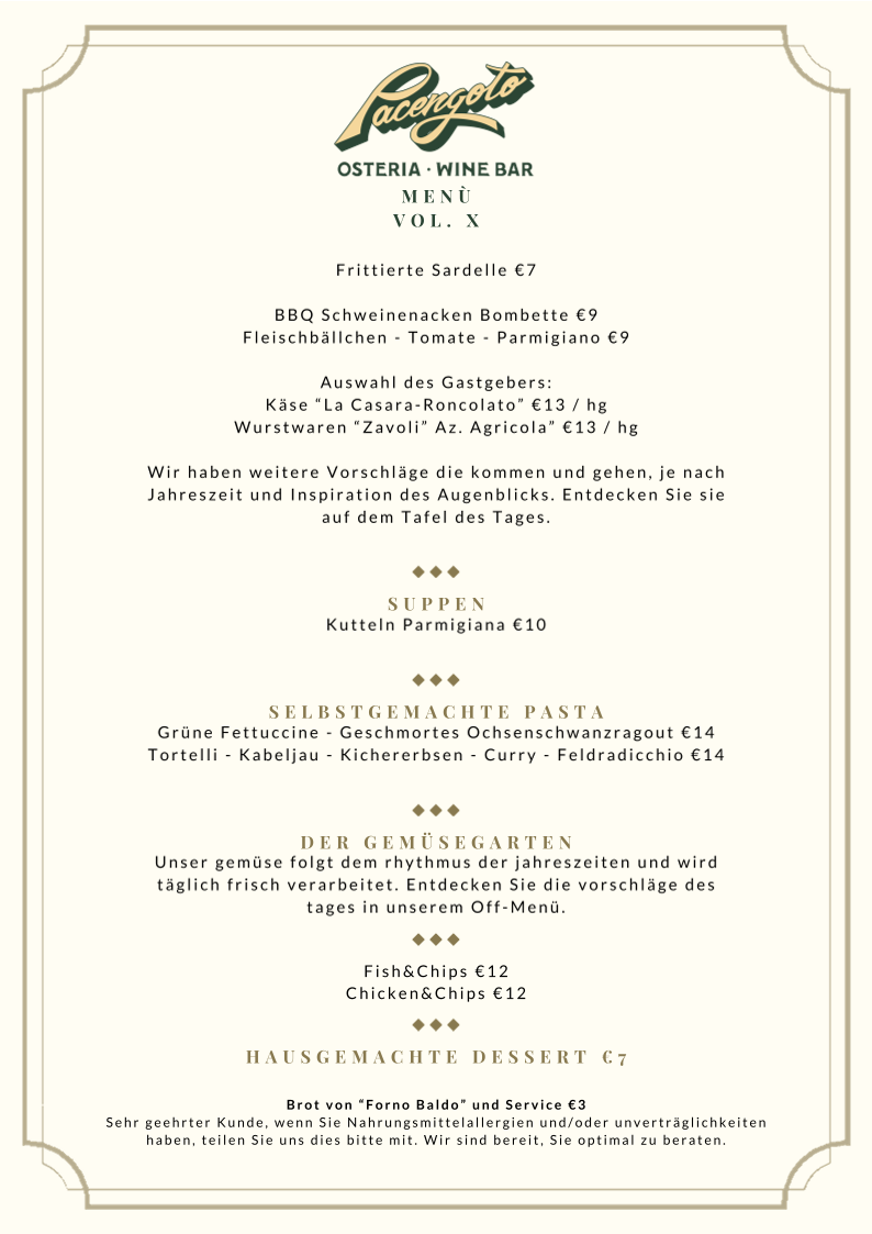 Pacengoto - Osteria con Cucina & Wine Bar Photo Menu 1