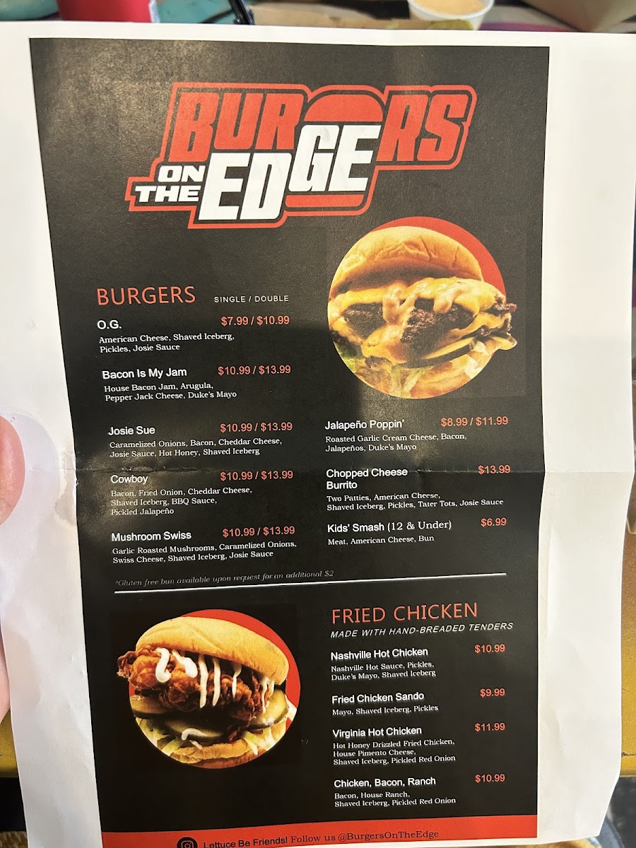 Burgers on the Edge Photo Menu 5