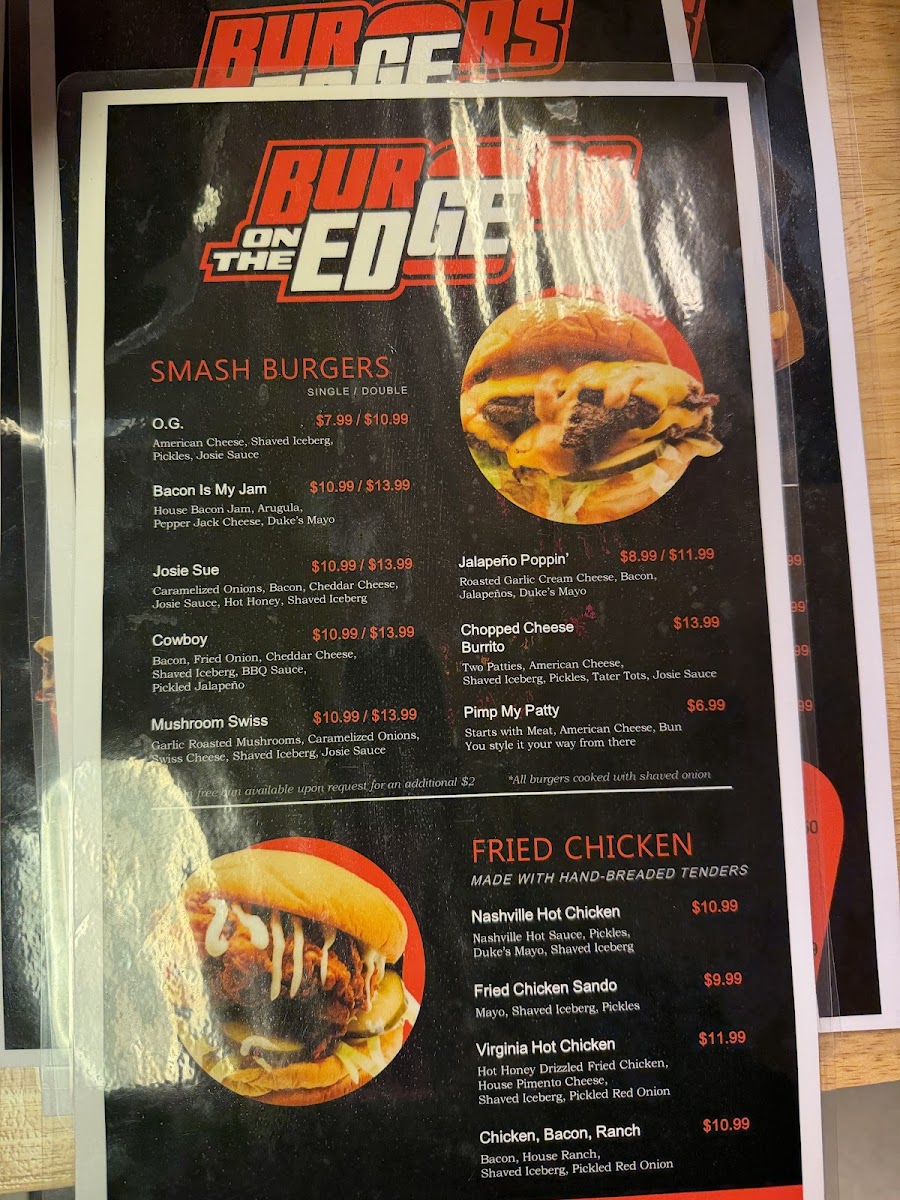 Burgers on the Edge Photo Menu 6