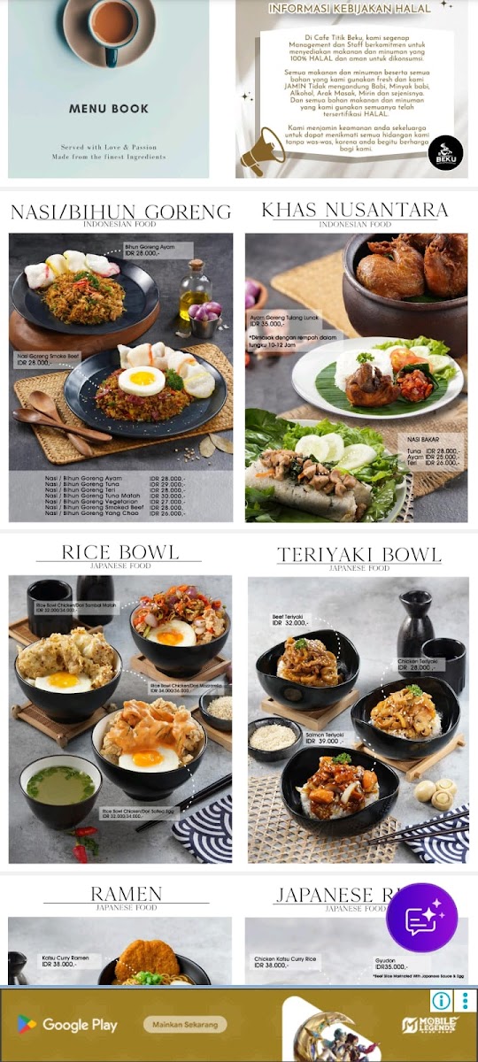 Cafe Titik Beku Photo Menu 1