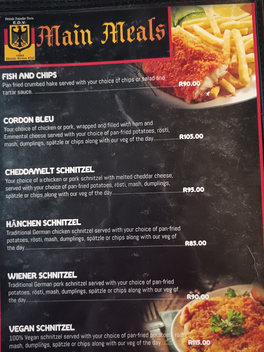 German Club Edenvale Photo Menu 2