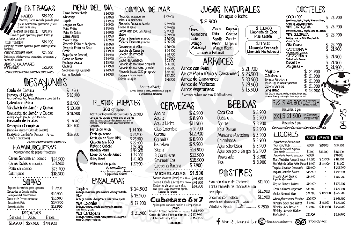 Vive Restaurante Bar Colombiano Photo Menu 1