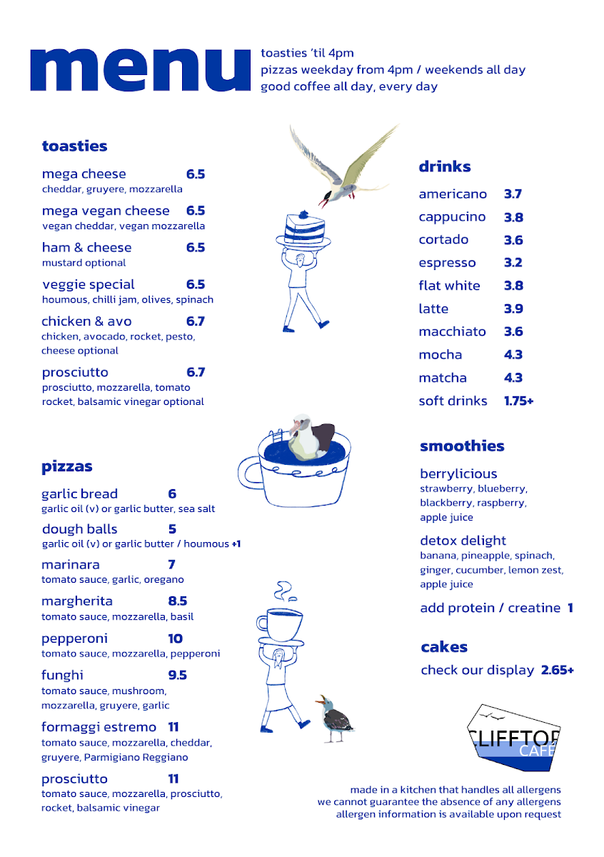 Clifftop Café Photo Menu 1