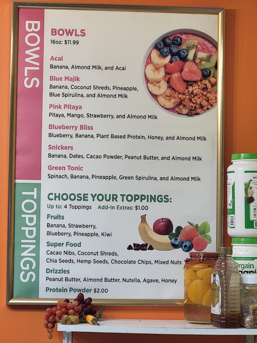 Juice Bar Orlando Photo Menu 2