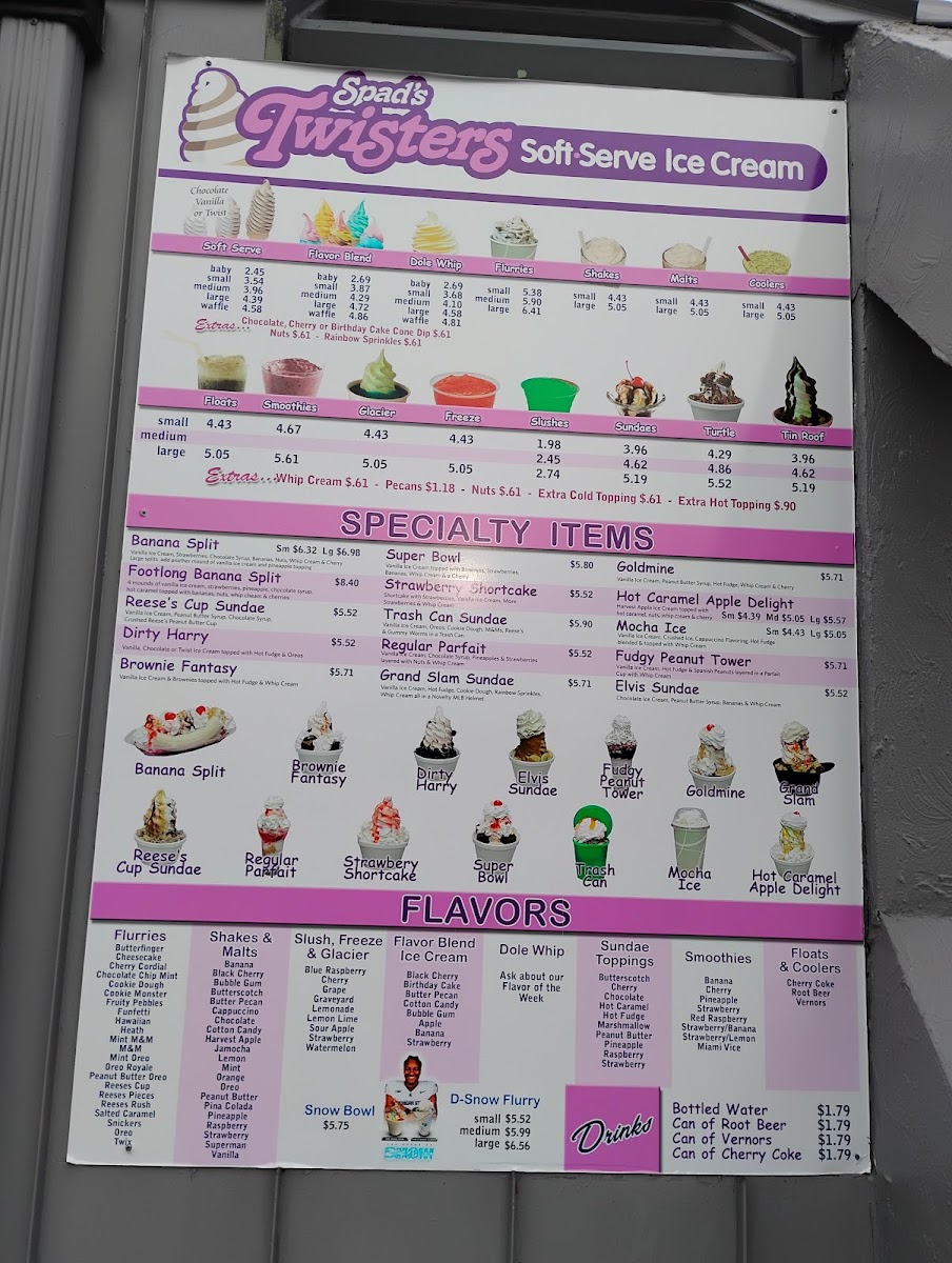 Spad's Twisters Photo Menu 1