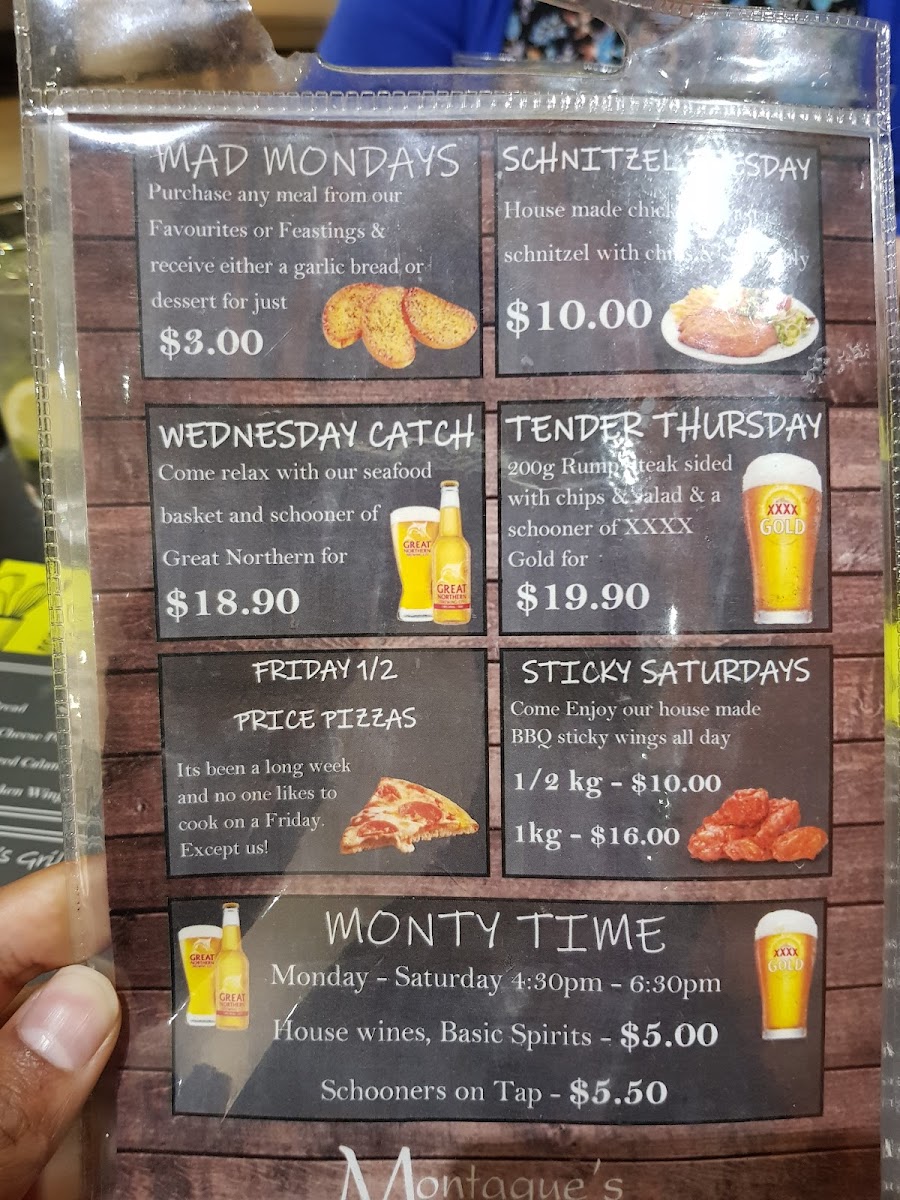 Montagues Restaurant Photo Menu 1
