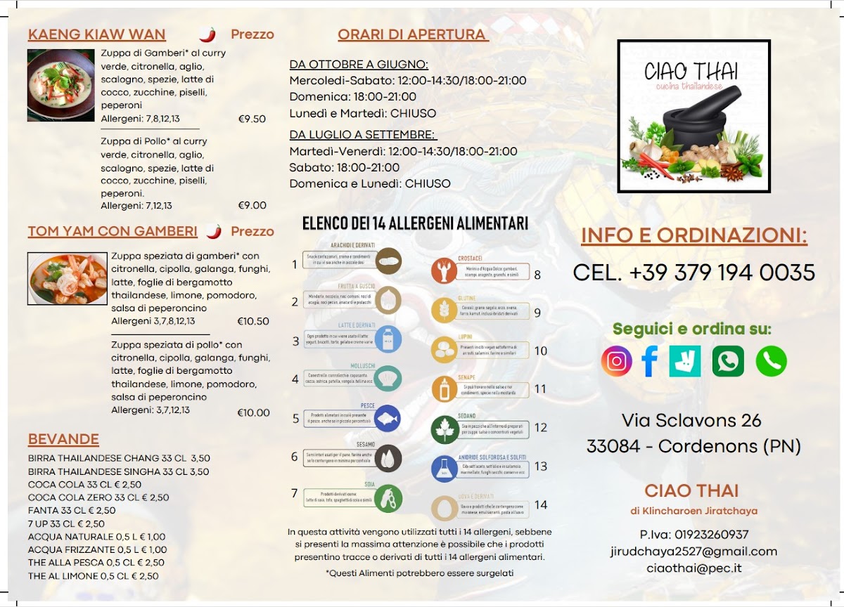 Ciao Thai Photo Menu 2