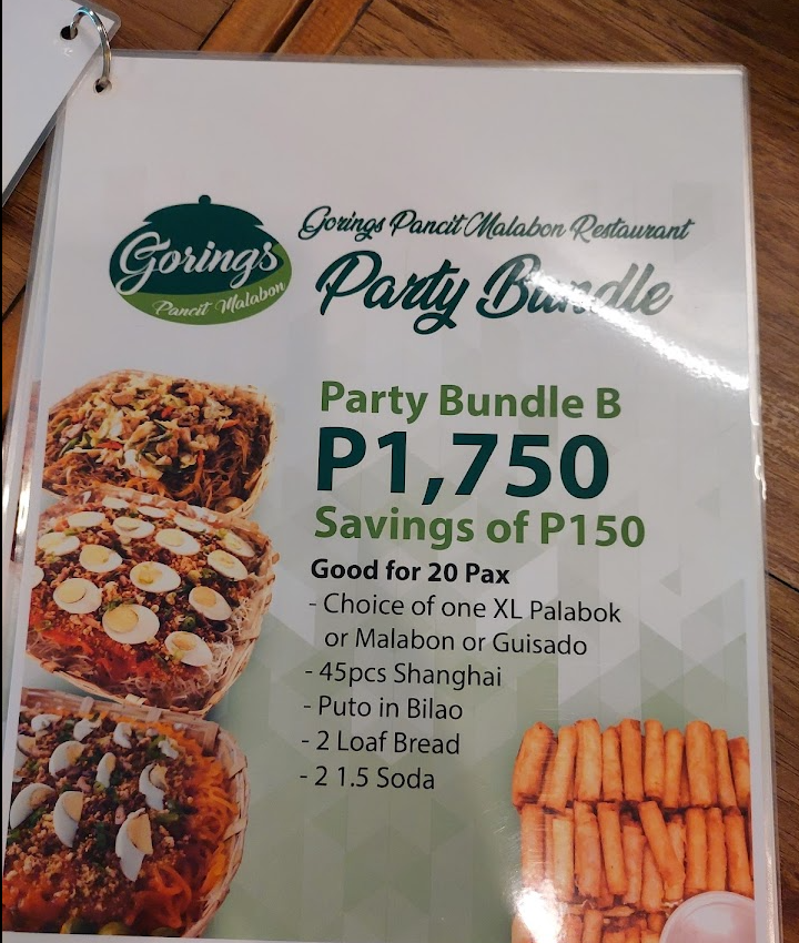 Goring's Pancit Malabon Restaurant Photo Menu 10