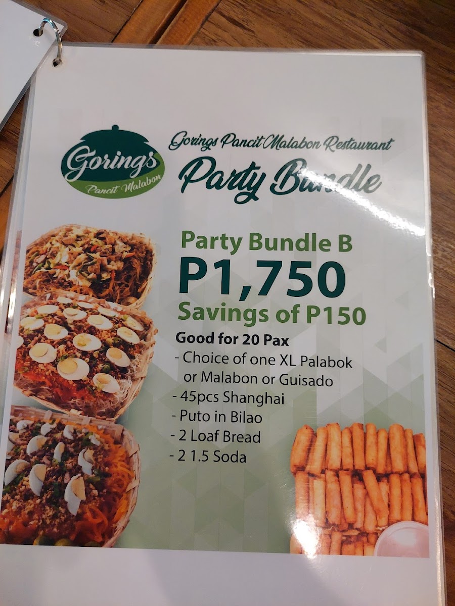 Goring's Pancit Malabon Restaurant Photo Menu 3