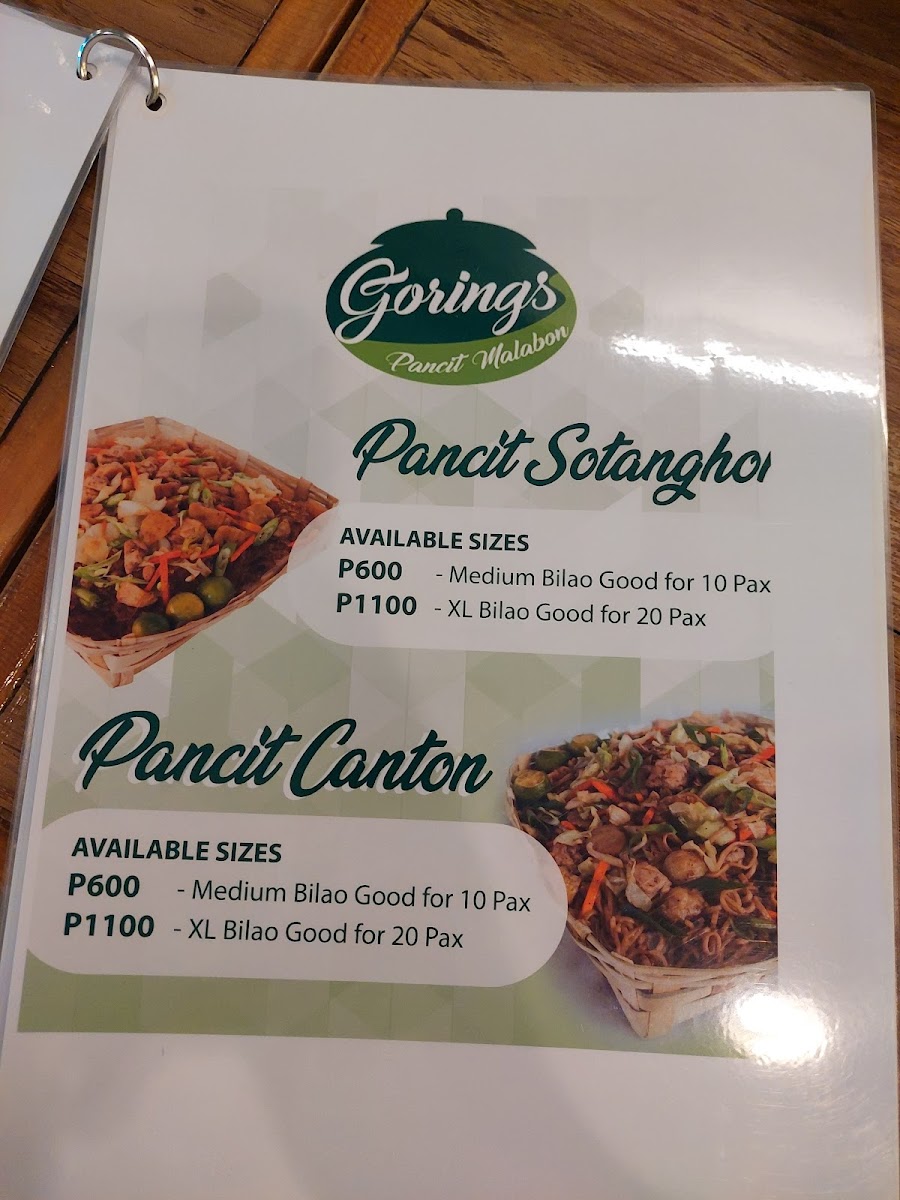 Goring's Pancit Malabon Restaurant Photo Menu 6