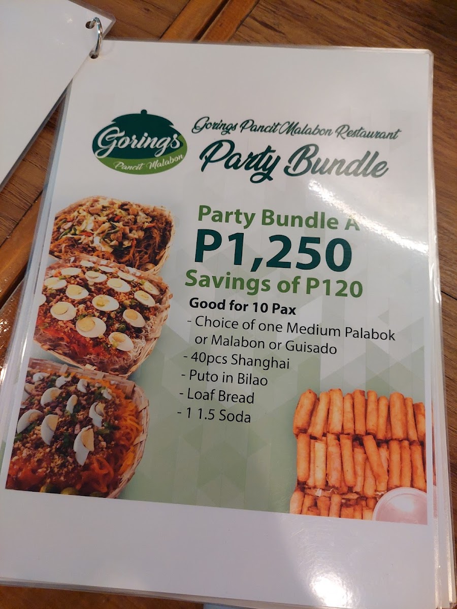 Goring's Pancit Malabon Restaurant Photo Menu 9