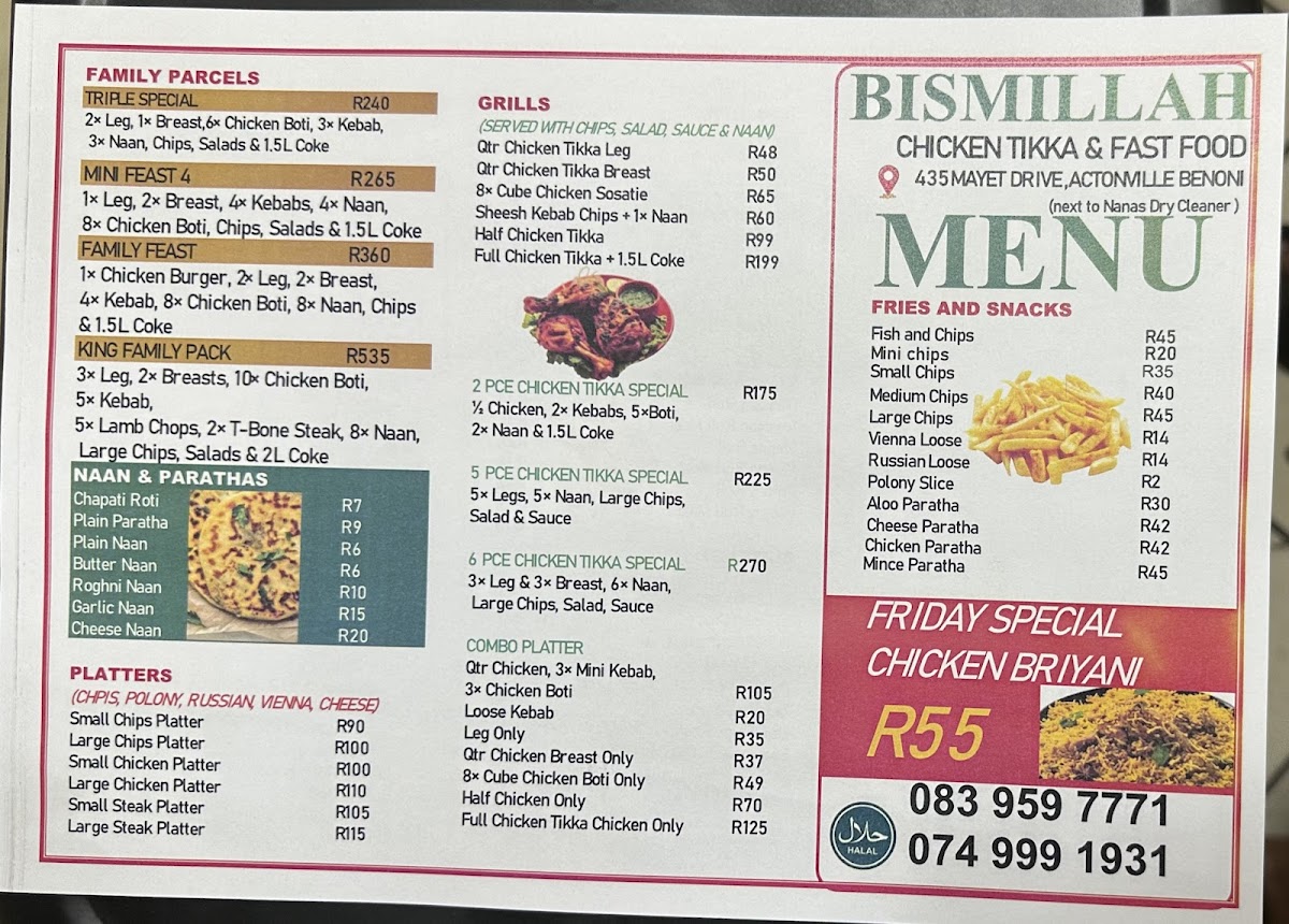 Bismillah Chicken Tikka & Fast Food Photo Menu 4