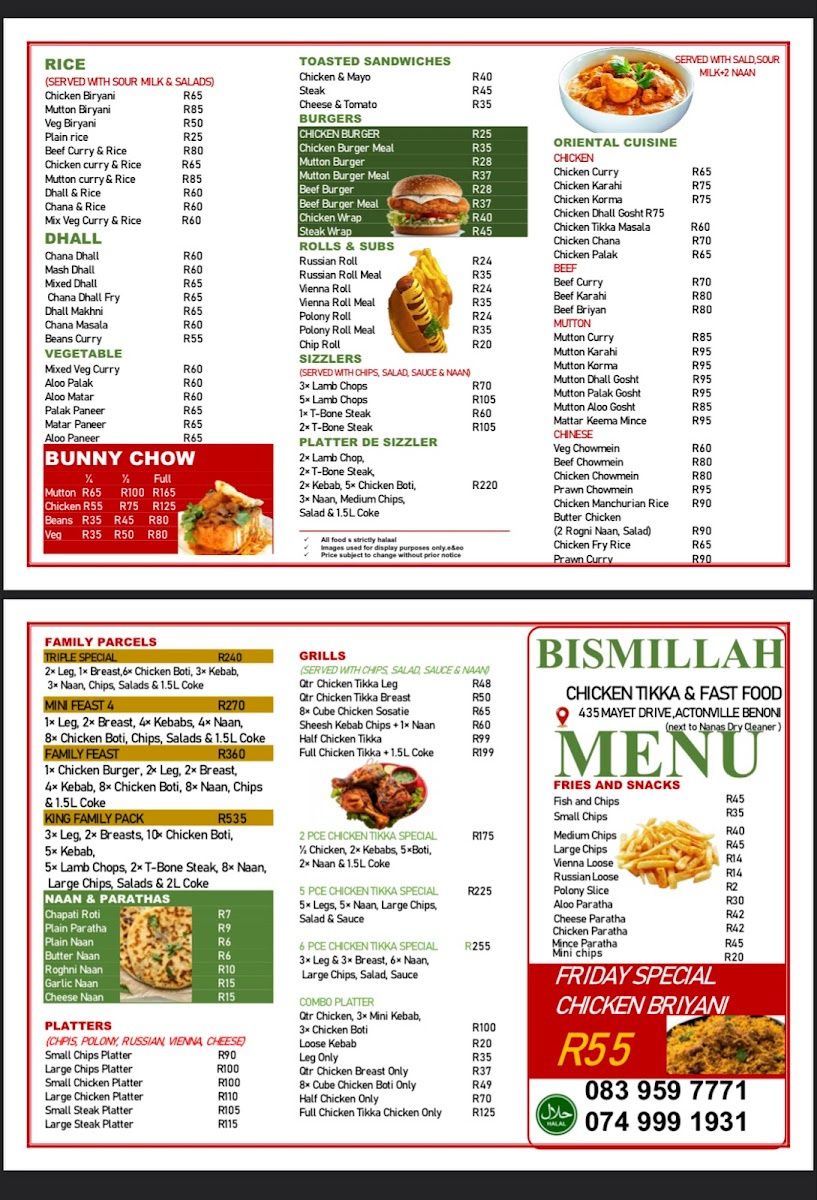 Bismillah Chicken Tikka & Fast Food Photo Menu 6