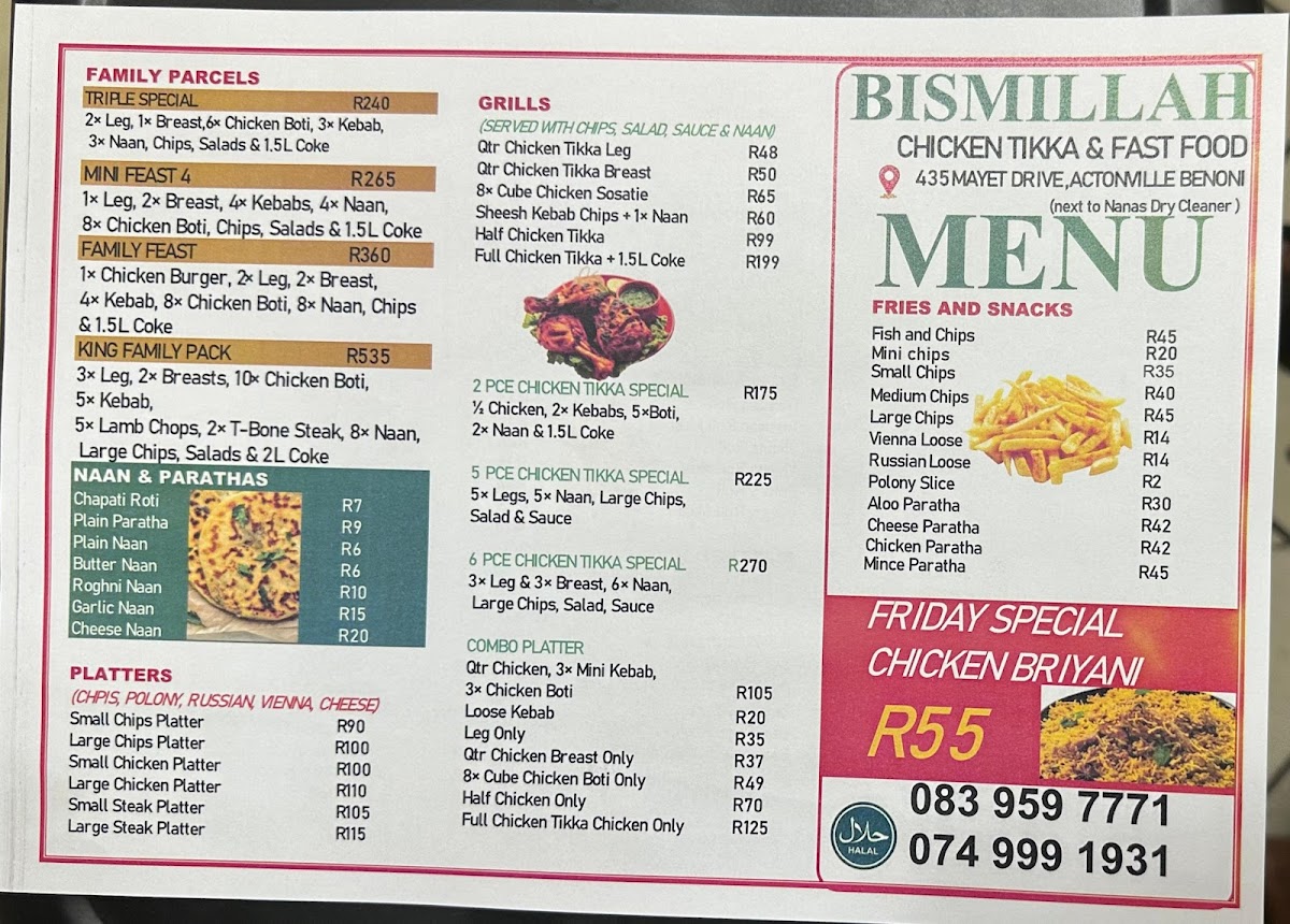 Bismillah Chicken Tikka & Fast Food Photo Menu 8