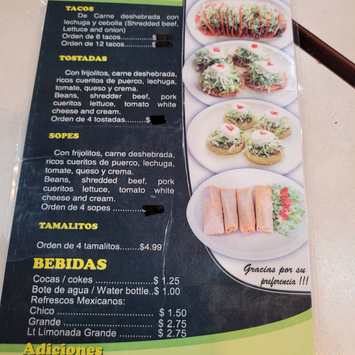 Taqueria La Gonzalez Photo Menu 2