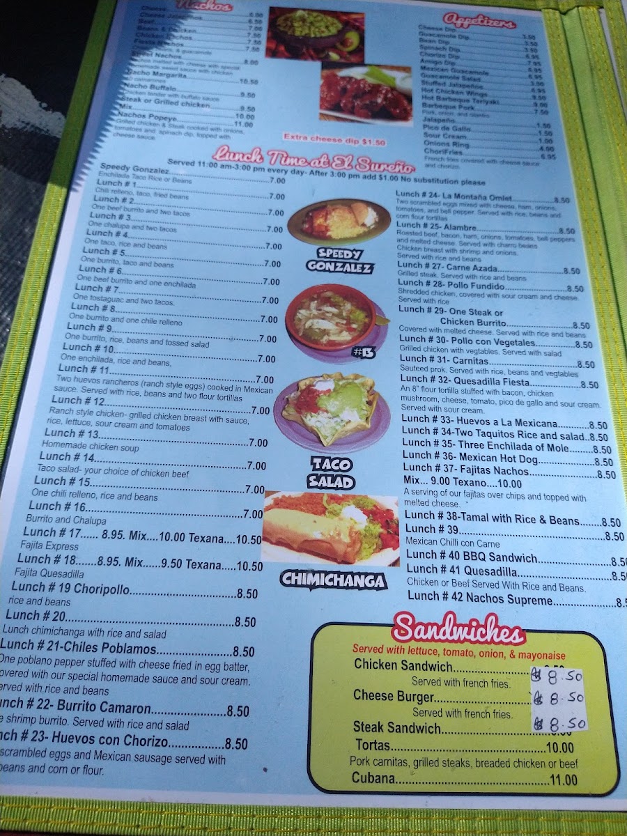 La Montaña Mexican Restaurant Photo Menu 5